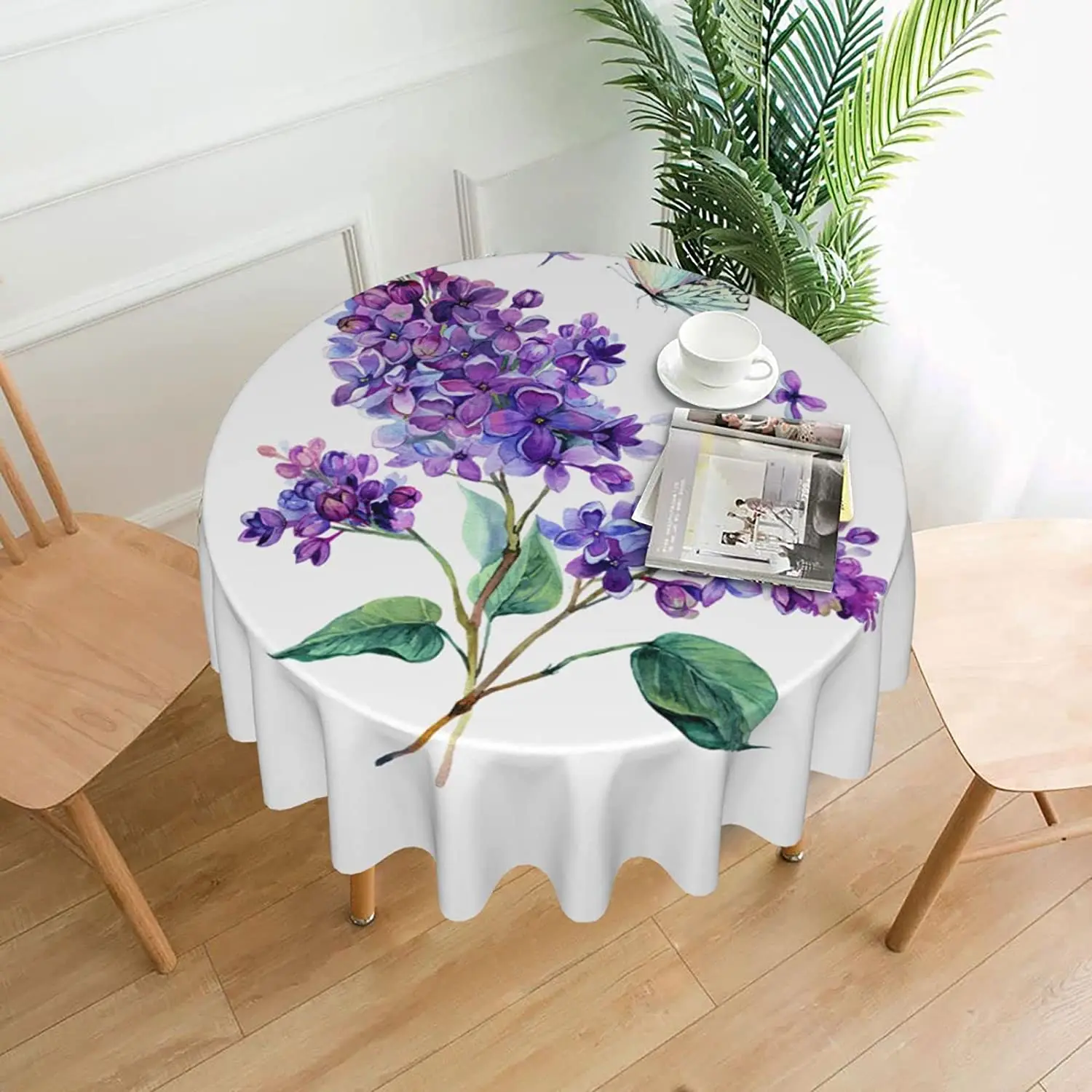 Hydrangea Flower Butterfly Round Table Cover Polyester Stain and Wrinkle Resistant Table Cloth for Kitchen Dining Coffee Party
Hydrangea Flower Butterfly Round Table Cover Polyester Stain and Wrinkle Resistant Table Cloth for Kitchen Dining Coffee Party