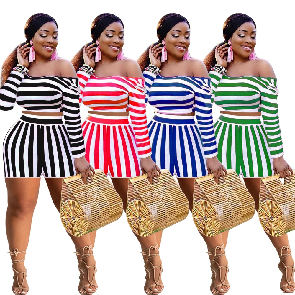 Spring Summer Outfits for Women 2022 New Striped Off-the-shoulder Long-sleeved T-shirt Fashion Casual Short Sets Womens Outfits
Spring Summer Outfits for Women 2022 New Striped Off-the-shoulder Long-sleeved T-shirt Fashion Casual Short Sets Womens Outfits