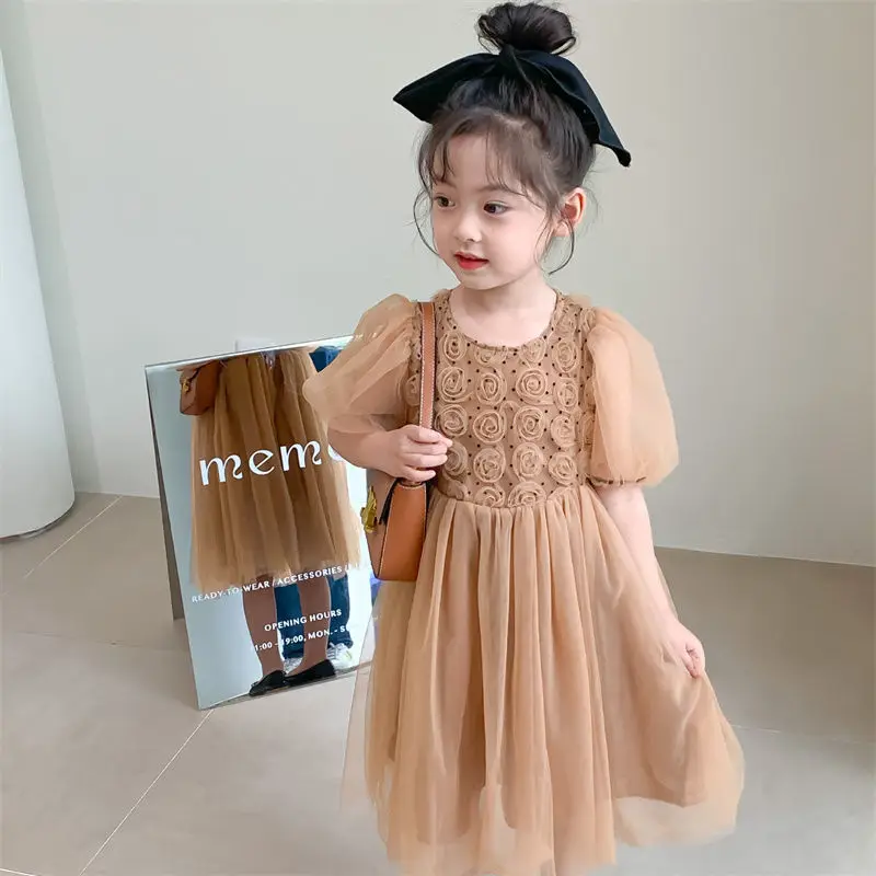 Girls' Summer Lace Dress 2022 Summer Korean Style Baby Girls' Mesh Puff Sleeve Flower Fairy Princess Dress
Girls' Summer Lace Dress 2022 Summer Korean Style Baby Girls' Mesh Puff Sleeve Flower Fairy Princess Dress