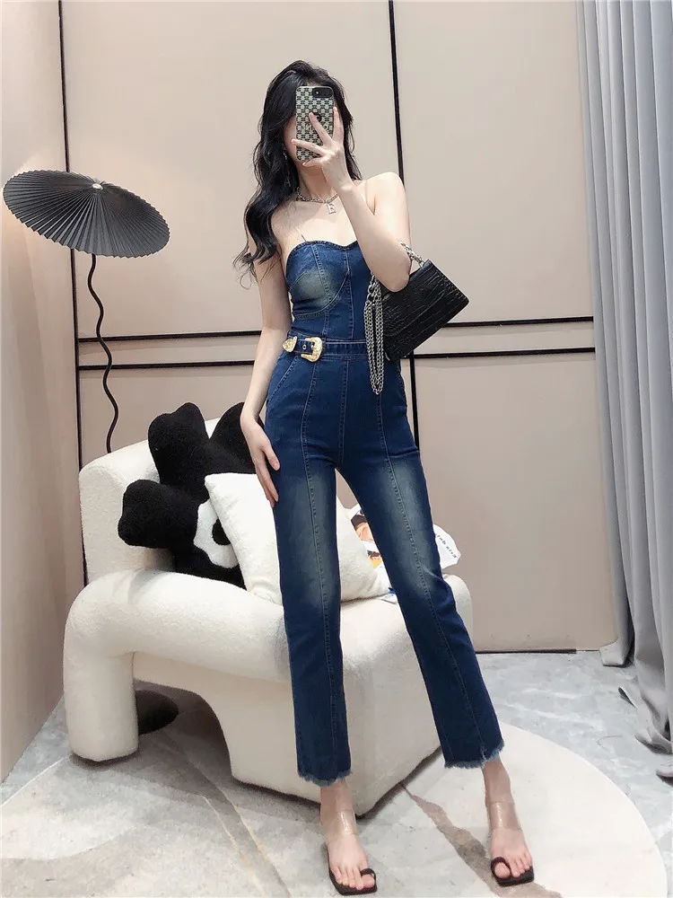 Streetwear Denim Jumpsuits For Women Strapless Sleeveless High Waist Loose Long Jumpsuit Female 2022 Spring Clothes
Streetwear Denim Jumpsuits For Women Strapless Sleeveless High Waist Loose Long Jumpsuit Female 2022 Spring Clothes