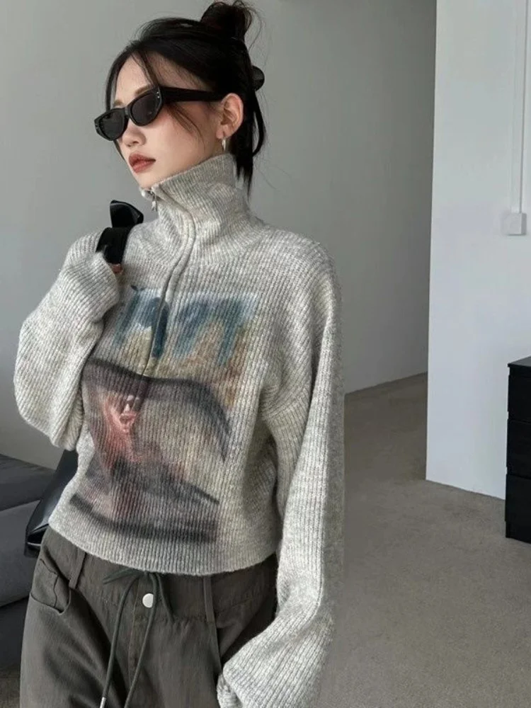 Y2k Vintage Knitted Sweaters High Collar Half Zipper Pullover Women Japanese Printed Jumpers Knitwear Autumn All Match Pullovers
Y2k Vintage Knitted Sweaters High Collar Half Zipper Pullover Women Japanese Printed Jumpers Knitwear Autumn All Match Pullovers