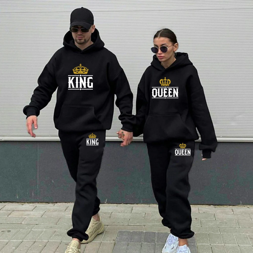 Men's And Women's Long Sleeves Fashion KING and QUEEN Print Hoodie and Pants Men Sweatshirts Women Hoodies Suits
Men's And Women's Long Sleeves Fashion KING and QUEEN Print Hoodie and Pants Men Sweatshirts Women Hoodies Suits