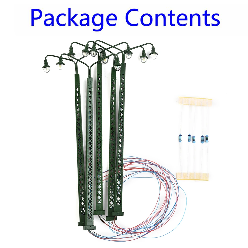 5Pcs Model Railroad Lights Lattice Mast Light Gauge H0 1:87 LED Light Layout Garden Decoration Supplies
5Pcs Model Railroad Lights Lattice Mast Light Gauge H0 1:87 LED Light Layout Garden Decoration Supplies