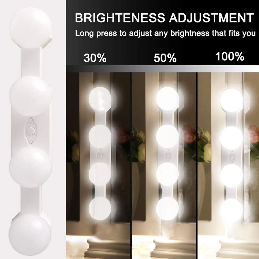 LED Mirror Lights Kit Hollywood Makeup Lights Vanity 4 Bulbs for Bathroom, Wall, Dressing Room Bedroom Lighting
LED Mirror Lights Kit Hollywood Makeup Lights Vanity 4 Bulbs for Bathroom, Wall, Dressing Room Bedroom Lighting