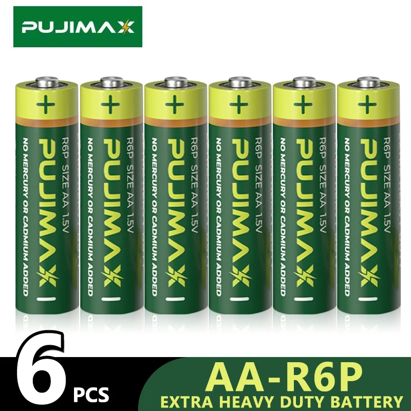 Батарейки PUJIMAX AA-R6P, 6 шт., 1,5 в, углеродные батарейки, сверхмощные батарейки 2 а для мыши, клавиатуры, пульта дистанционного управления, будильн...
Батарейки PUJIMAX AA-R6P, 6 шт., 1,5 в, углеродные батарейки, сверхмощные батарейки 2 а для мыши, клавиатуры, пульта дистанционного управления, будильн...