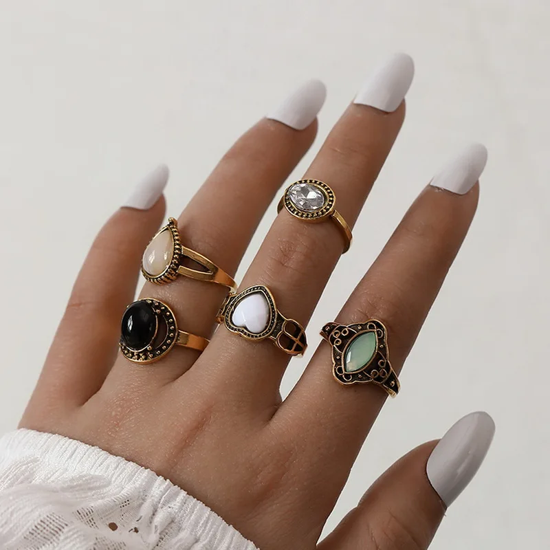 Colorful Stone Rings Set for Women Metal Chain Geometric Rings Combination Ring Set Cool Ring Metal Women Girl Fashion Jewelry
Colorful Stone Rings Set for Women Metal Chain Geometric Rings Combination Ring Set Cool Ring Metal Women Girl Fashion Jewelry
