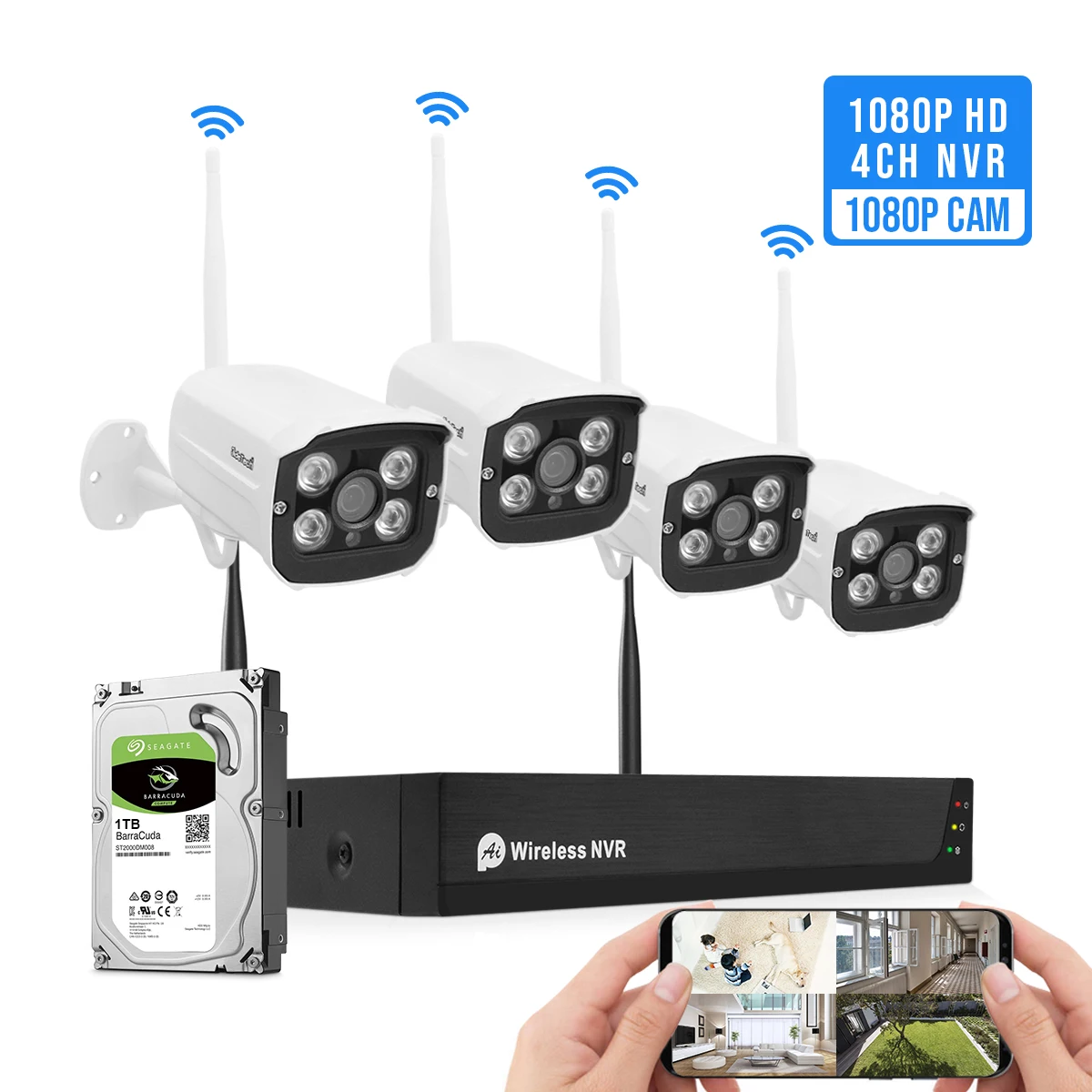 JideTech 2mp wireless wifi cctv network ip home security camera systems nvr kit night vision ir ptz surveillance
JideTech 2mp wireless wifi cctv network ip home security camera systems nvr kit night vision ir ptz surveillance