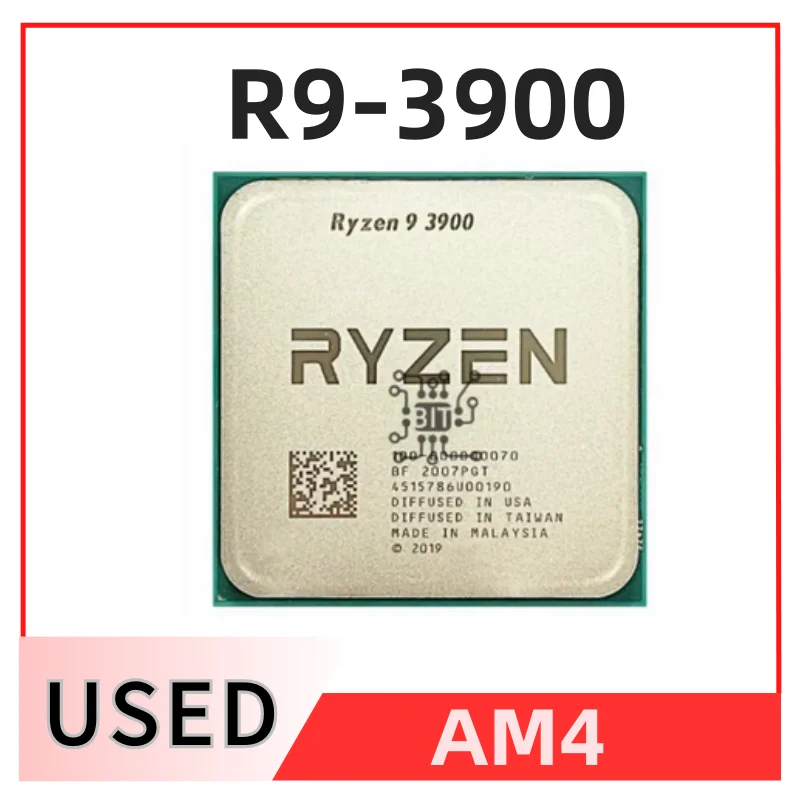 

Used AMD Ryzen 9 3900 R9 3900 3.1 GHz Twelve-Core 24-Thread CPU Processor 65W 7NM L2=6M L3=64M Socket AM4
