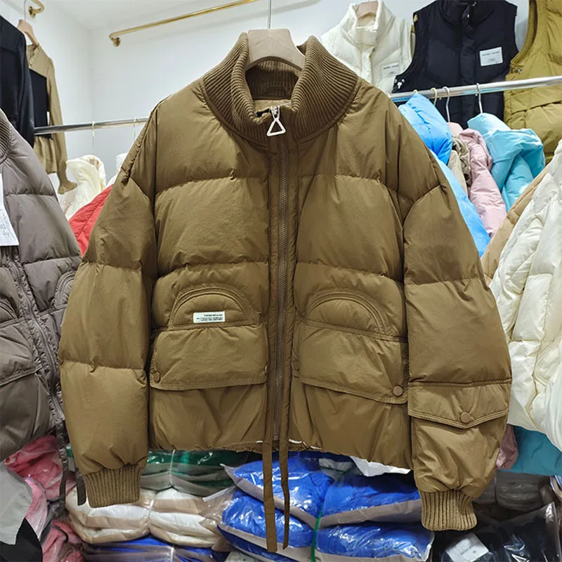 Women's Winter New Stand Collar Solid Color Zipper Casual White Duck Down Coat For Ladies Fashion Thick Warm Short Jacekt
Women's Winter New Stand Collar Solid Color Zipper Casual White Duck Down Coat For Ladies Fashion Thick Warm Short Jacekt