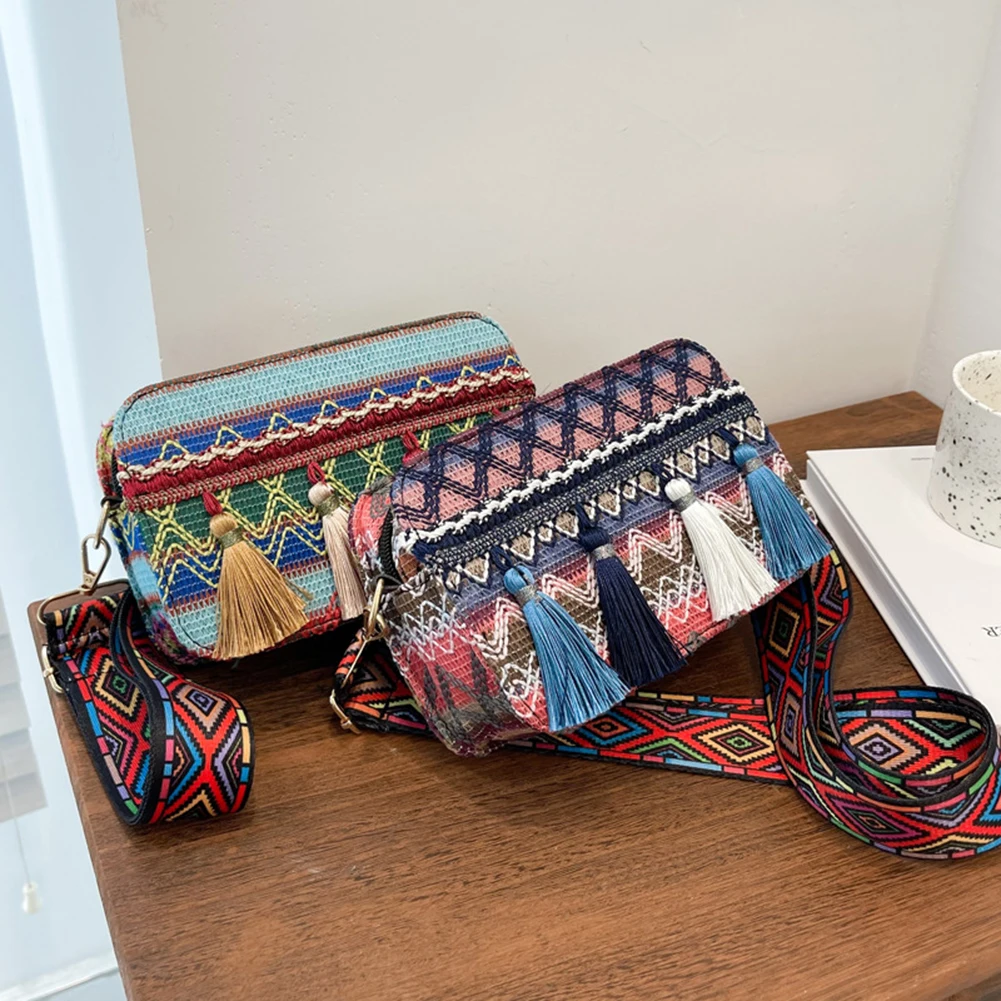Ethnic Style Shoulder Bag for Women Female Summer Vintage Boho Tassel Purse Casual Shopping Travel Vacation Handbags
Ethnic Style Shoulder Bag for Women Female Summer Vintage Boho Tassel Purse Casual Shopping Travel Vacation Handbags