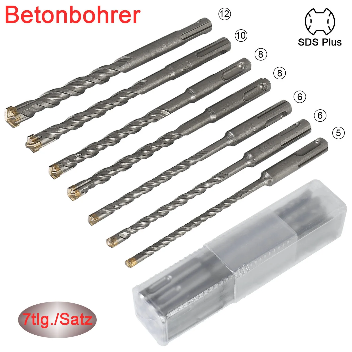 7pcs Cross Hammer Bits SDS Plus Mixer Impact Bits 5/6/6/8/8/10/12mm For Concrete Brick Block Stone Masonry And Granite
7pcs Cross Hammer Bits SDS Plus Mixer Impact Bits 5/6/6/8/8/10/12mm For Concrete Brick Block Stone Masonry And Granite