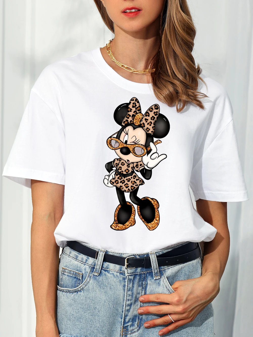 Disney Leopard Minnie Printed T Shirt Women New Kawaii Minnie Fashion White Short Sleeve T Shirt Female Clothes T-shirts
Disney Leopard Minnie Printed T Shirt Women New Kawaii Minnie Fashion White Short Sleeve T Shirt Female Clothes T-shirts
