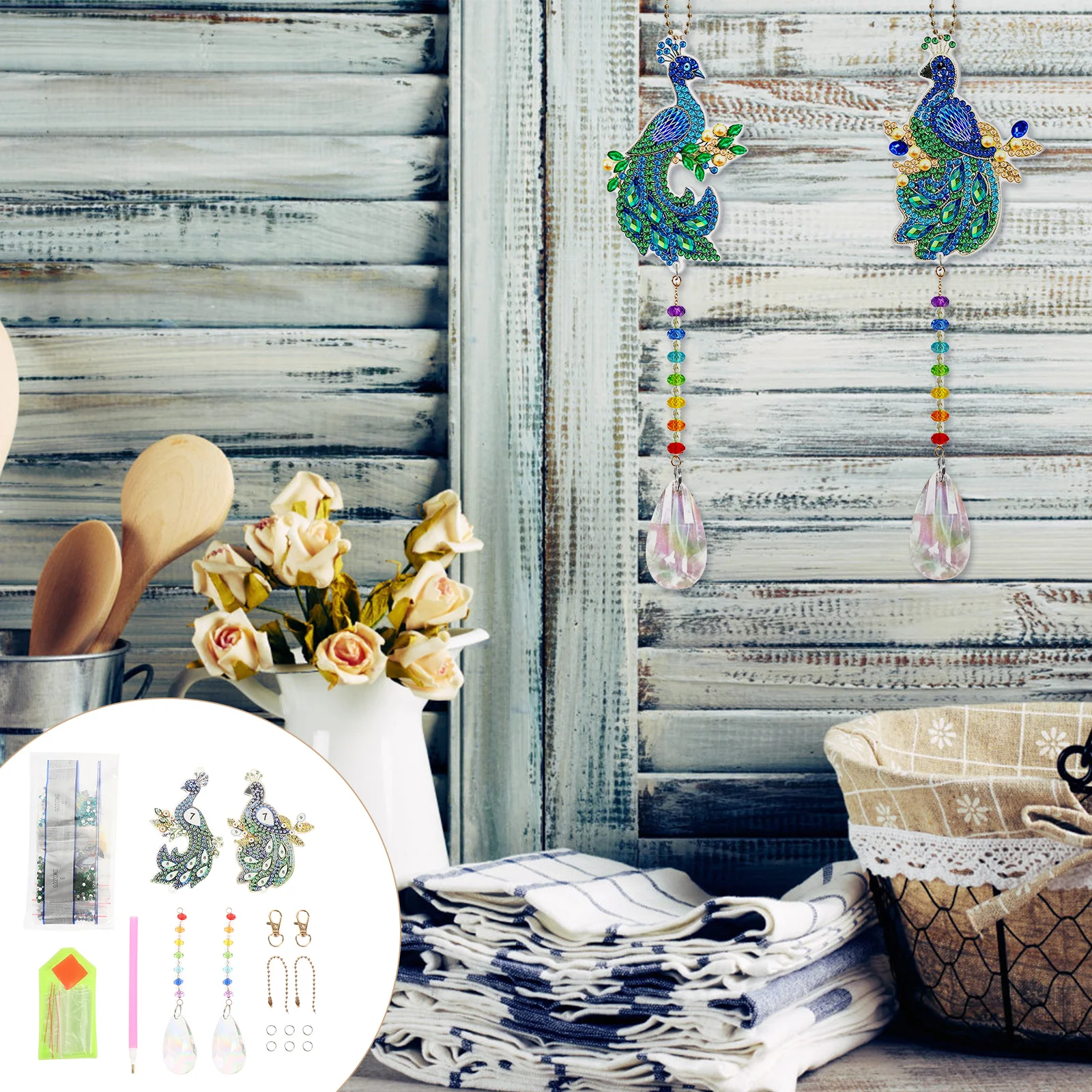 Pendant DIY Keychain Kit Drawing Rhinestone Decorate Acrylic Peacock-shaped Chains Embroidery Kits
Pendant DIY Keychain Kit Drawing Rhinestone Decorate Acrylic Peacock-shaped Chains Embroidery Kits