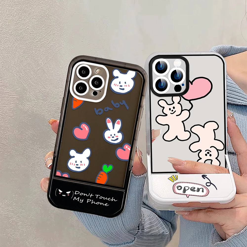 Cartoon Cute Rabbit Stand Holder Case for iPhone 14ProMax 14Plus 13 12 11 Pro Max Transparent Color Soft Silicone Back Cover
Cartoon Cute Rabbit Stand Holder Case for iPhone 14ProMax 14Plus 13 12 11 Pro Max Transparent Color Soft Silicone Back Cover