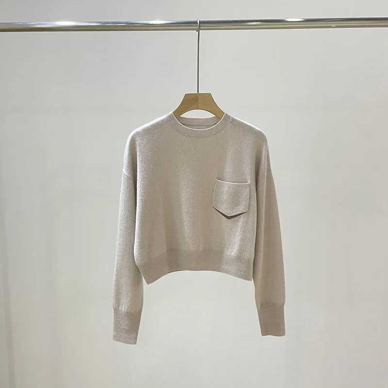 Cashmere Women Sweater Beading Pocket Long Sleeve Loose Knitted Pullover Casual Tops
Cashmere Women Sweater Beading Pocket Long Sleeve Loose Knitted Pullover Casual Tops