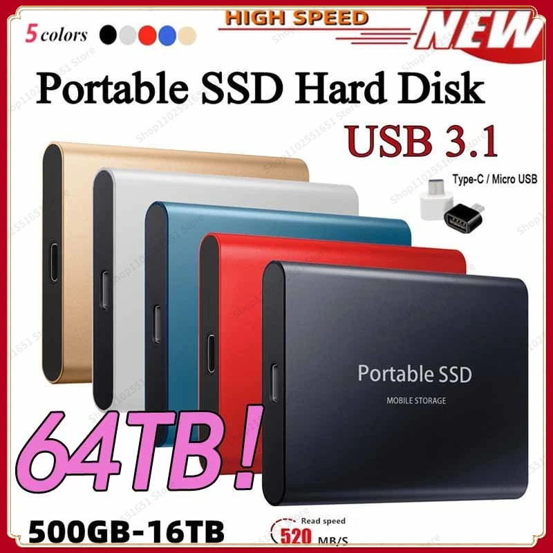 Portable 128TB SSD Hard Disk 32/8TB SSD 2.5 Inch 64TB Hard Drive Drive Hard Disk Electronics Original for NOTEBOOK Mobile Phones
Portable 128TB SSD Hard Disk 32/8TB SSD 2.5 Inch 64TB Hard Drive Drive Hard Disk Electronics Original for NOTEBOOK Mobile Phones