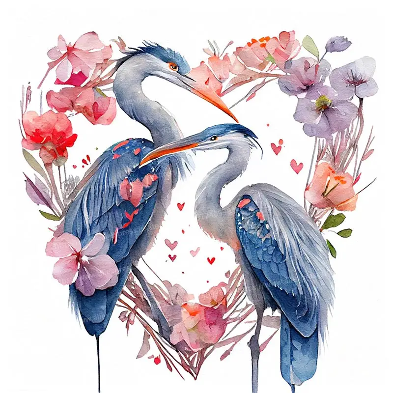 Heron акварельная настенная наклейка декор для ванной туалета гостиной кабинета