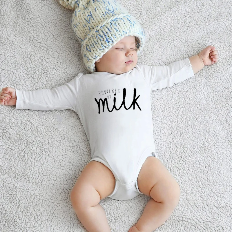 Autumn Winter Baby Girls Boys Bodysuits Newborn Boys Long Sleeves Powered by Milk Print Cotton 0-24 Months Baby Causal Clothes
Autumn Winter Baby Girls Boys Bodysuits Newborn Boys Long Sleeves Powered by Milk Print Cotton 0-24 Months Baby Causal Clothes