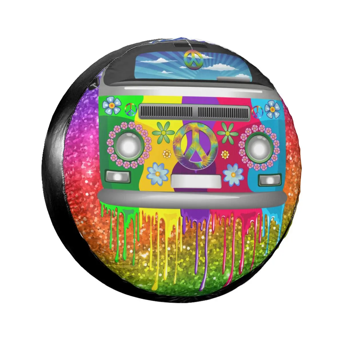 Car Wheel Tyre Cover Hippie Van Dripping Rainbow Mid 60S Youth Revolution Theme Spare Tire Soft Protector Pouch Car Accessories
Car Wheel Tyre Cover Hippie Van Dripping Rainbow Mid 60S Youth Revolution Theme Spare Tire Soft Protector Pouch Car Accessories