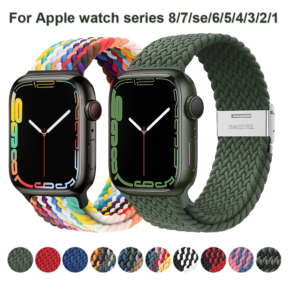 Braided Nylon Strap For Apple Watch Band Ultra 49mm 8 7 6 SE 5 4 3 41mm 42mm 40mm 44mm Bracelet For iWatch 8 7 38mm 45mm Strap
Braided Nylon Strap For Apple Watch Band Ultra 49mm 8 7 6 SE 5 4 3 41mm 42mm 40mm 44mm Bracelet For iWatch 8 7 38mm 45mm Strap