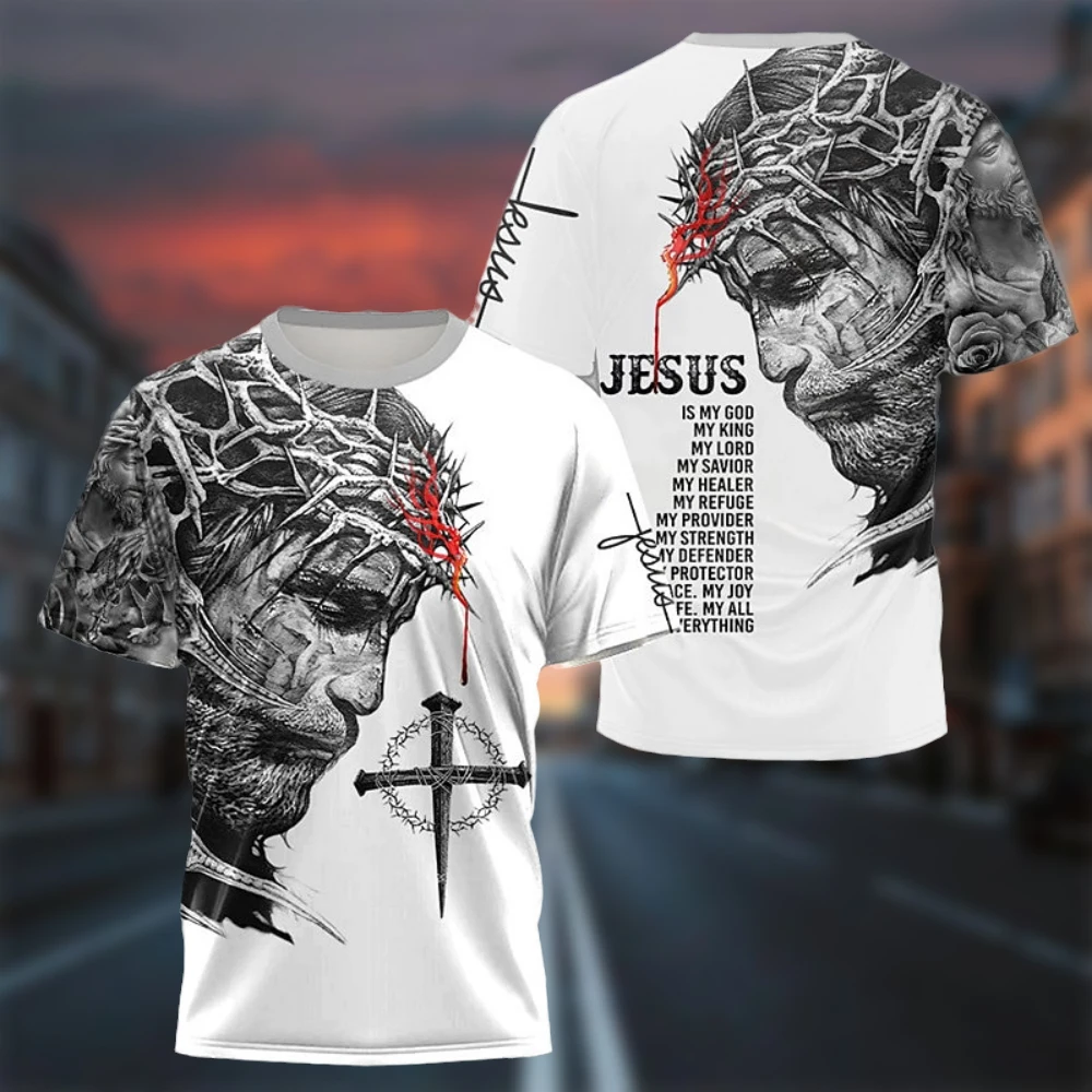 Jesus Christ T-Shirt Men'S T-Shirt 3d Cross Jesus Graphic T-Shirt For Men Harajuku Personalized Street Oversized O Neck Top
Jesus Christ T-Shirt Men'S T-Shirt 3d Cross Jesus Graphic T-Shirt For Men Harajuku Personalized Street Oversized O Neck Top