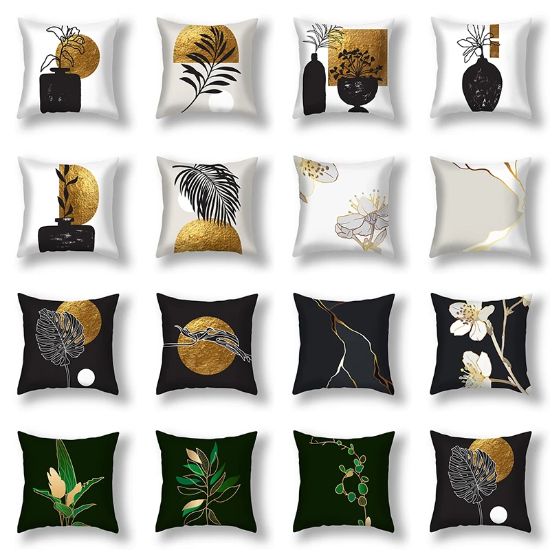 Black Golden Leaves Pillow Cover Abstract Plant Sofa Cushion Cover 45x45cm Polyester Plant Pillow Case Double Sided Print Decor
Black Golden Leaves Pillow Cover Abstract Plant Sofa Cushion Cover 45x45cm Polyester Plant Pillow Case Double Sided Print Decor