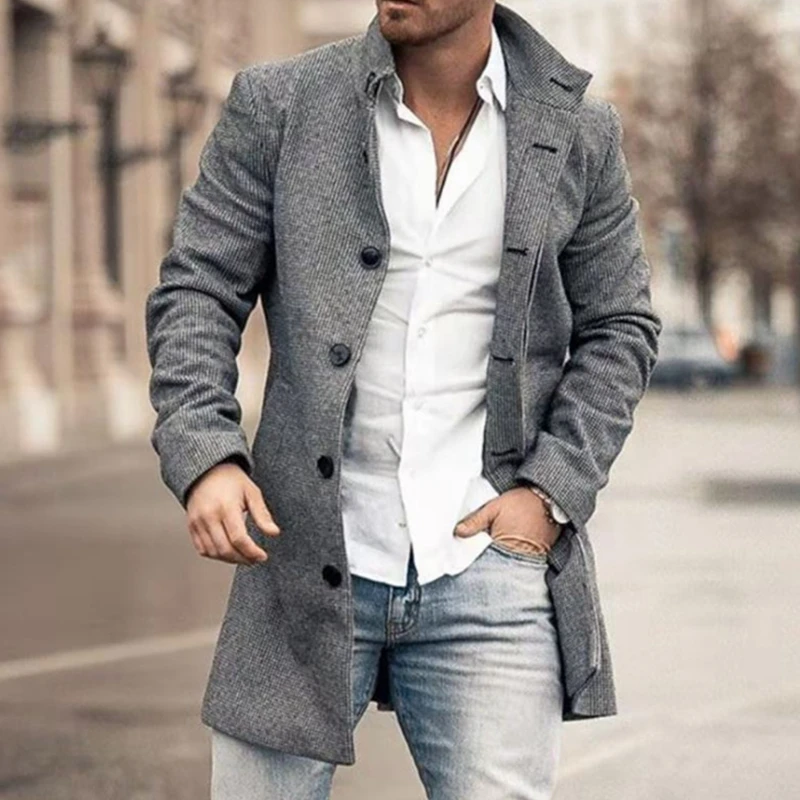 Fashion Men's Overcoat New Color Matching Slim Fit Casual Trench Coat Male Full Sleeve Single Breasted Button Autumn Winter
Fashion Men's Overcoat New Color Matching Slim Fit Casual Trench Coat Male Full Sleeve Single Breasted Button Autumn Winter