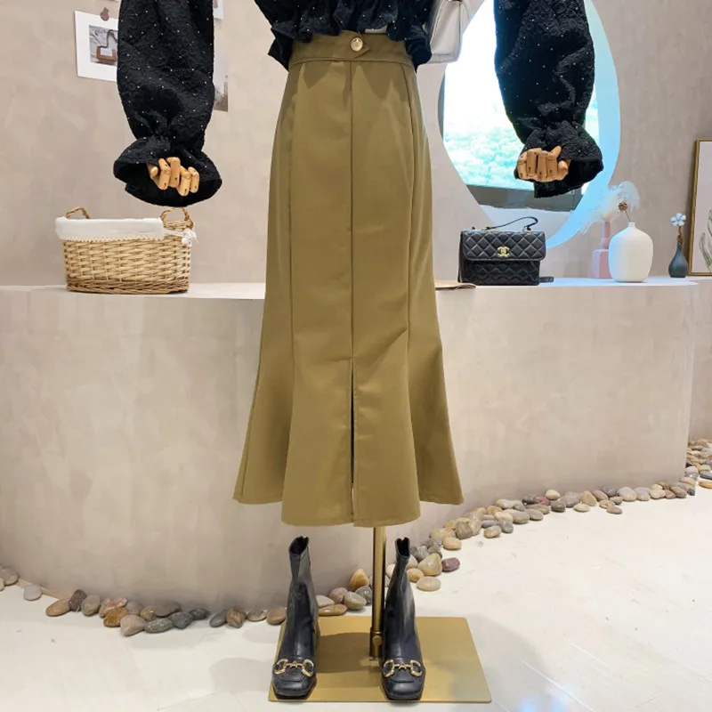 New Women's Clothing 2022 Spring high waist Irregular Wrap Hip Mid length A-line versatile fishtail skirt
New Women's Clothing 2022 Spring high waist Irregular Wrap Hip Mid length A-line versatile fishtail skirt