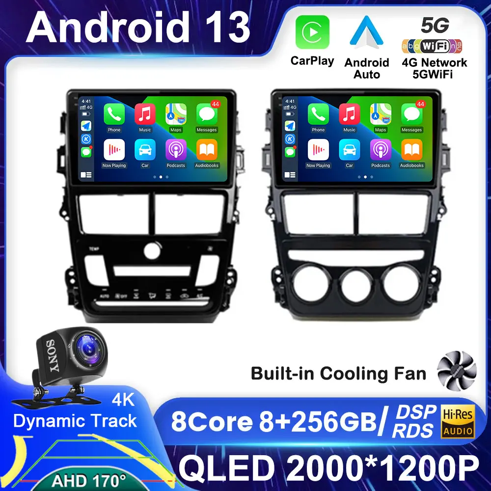 

Автомагнитола на Android 13 для Toyota Vios Yaris 2018, 2019, 2020, навигация GPS, автомобильное радио, мультимедийный видеоплеер, стерео, 2din, камера 360