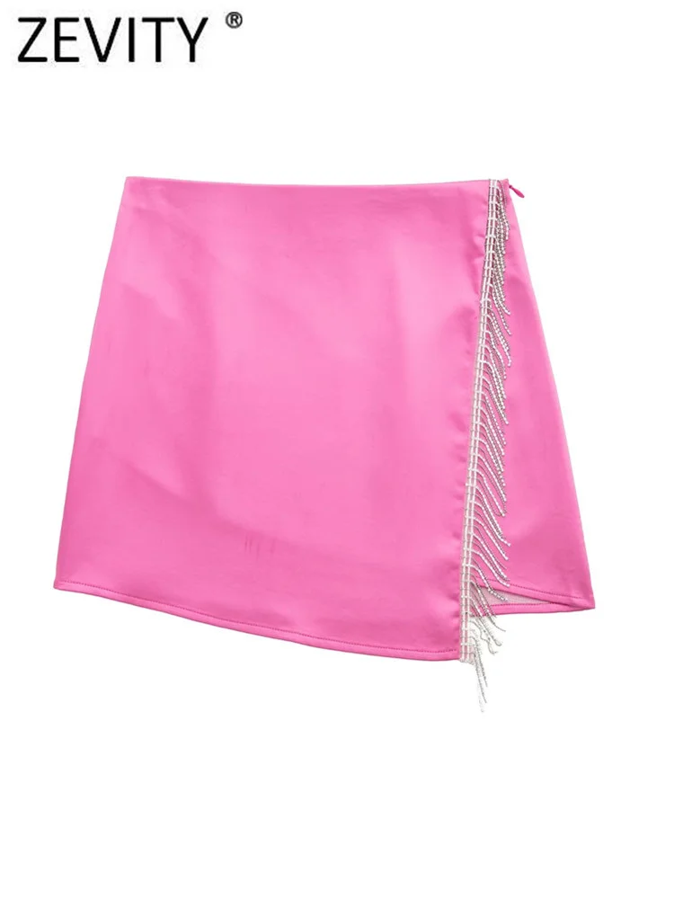 Zevity Women Fashion Side Man Made Diamond Tassel Design Pink Slim A Line Skirt Faldas Mujer Female Chic Zipper Vestidos QUN2616
Zevity Women Fashion Side Man Made Diamond Tassel Design Pink Slim A Line Skirt Faldas Mujer Female Chic Zipper Vestidos QUN2616