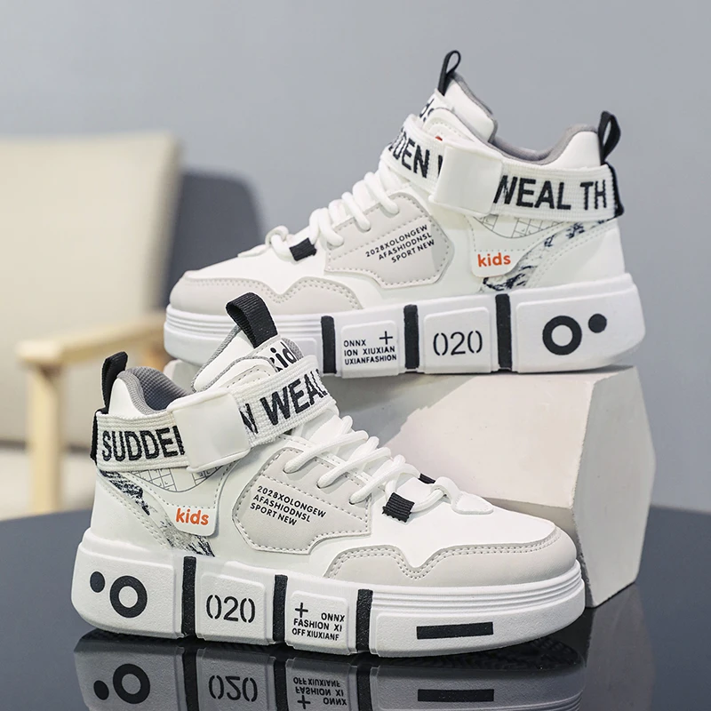 Fashion Kids Sneakers Casual Shoes Boys High Top Leather Children Board Shoes Thick Sole Non-slip Child Boy Sports Walking Shoes
Fashion Kids Sneakers Casual Shoes Boys High Top Leather Children Board Shoes Thick Sole Non-slip Child Boy Sports Walking Shoes