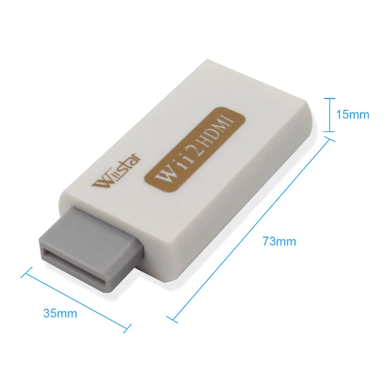 Wiistar розничная продажа белый для Wii to HDMI Wii2HDMI адаптер конвертер байпас поддержка