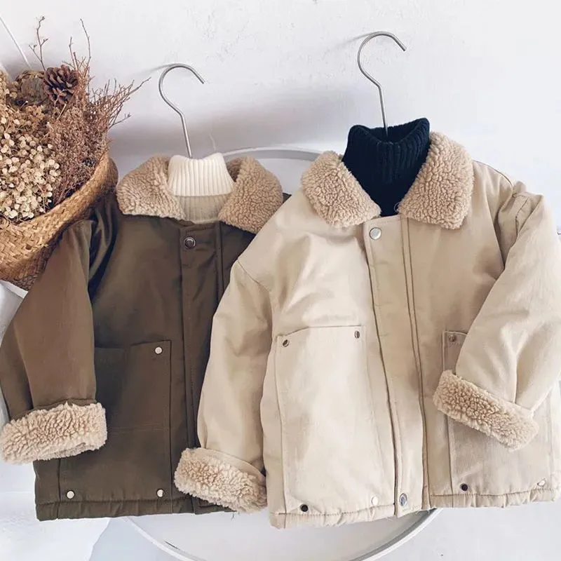 Suede Padded Collar Jacket Coat Jacket Thickened Cotton Thickened Winter Cotton Boys' Padded
Suede Padded Collar Jacket Coat Jacket Thickened Cotton Thickened Winter Cotton Boys' Padded