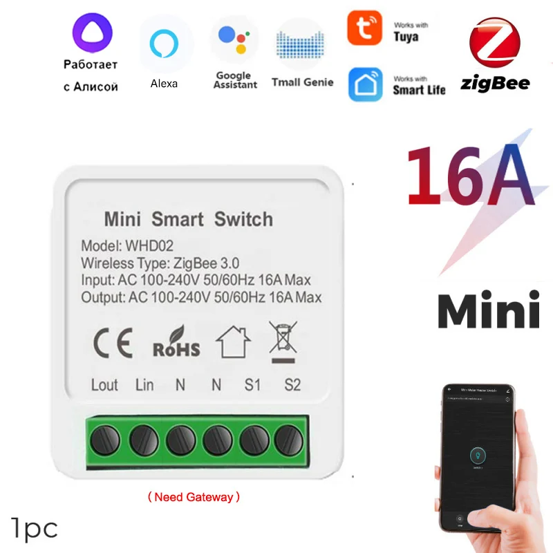 Aubess Zigbee Switch MIni Tuya Wifi Smart Switch Interruptor Zigbee 3.0 Works With Alexa Google Home 2 Way Control Voice Control
Aubess Zigbee Switch MIni Tuya Wifi Smart Switch Interruptor Zigbee 3.0 Works With Alexa Google Home 2 Way Control Voice Control