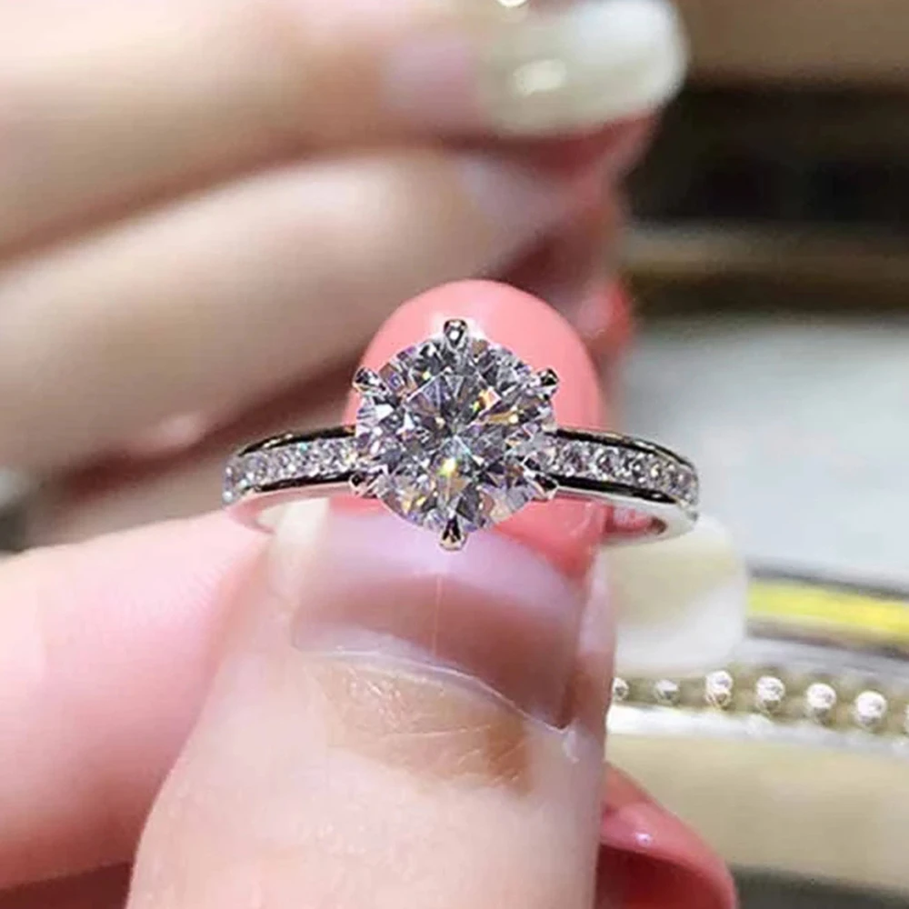 Huitan Eternity Wedding Rings for Women Luxury Six Claws AAA Cubic Zirconia Simple Classic Engagement Lady Jewelry Drop Shipping
Huitan Eternity Wedding Rings for Women Luxury Six Claws AAA Cubic Zirconia Simple Classic Engagement Lady Jewelry Drop Shipping