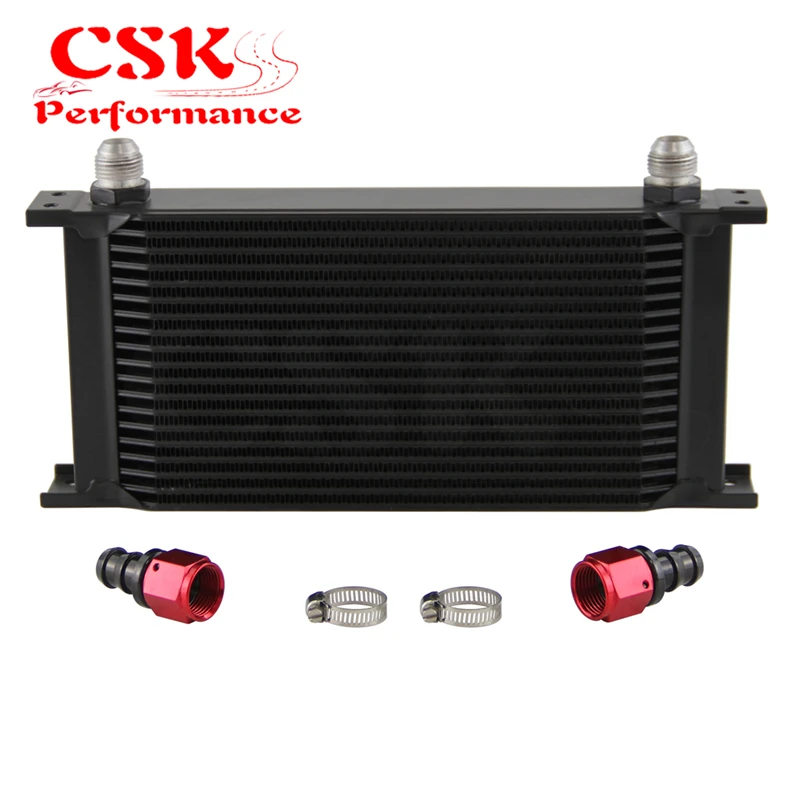 Universal 19 Row AN10 Engine Transmission 248mm Oil Cooler with 2 Straight/ 90 Degree Hose Fittings
Universal 19 Row AN10 Engine Transmission 248mm Oil Cooler with 2 Straight/ 90 Degree Hose Fittings
