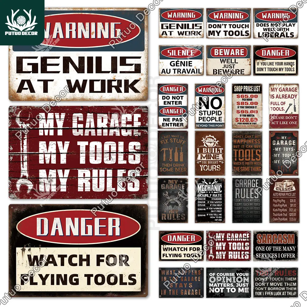 Putuo Decor My Garage Rules Warning Vintage Tin Sign Metal Plate Beware Wall Decoration for Garage Danger Man Cave Wall Decor
Putuo Decor My Garage Rules Warning Vintage Tin Sign Metal Plate Beware Wall Decoration for Garage Danger Man Cave Wall Decor