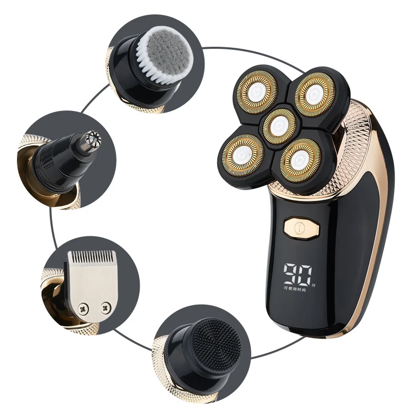 5 In 1 4D Men's Rechargeable Bald Head Electric Shaver Heads Beard Nose Ear Hair Trimmer Razor Clipper Facial Brush
5 In 1 4D Men's Rechargeable Bald Head Electric Shaver Heads Beard Nose Ear Hair Trimmer Razor Clipper Facial Brush