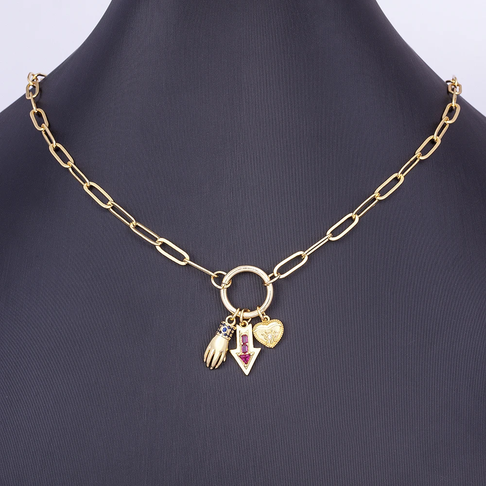 AIBEF Classic Evil Eye and Heart Red Indicator Arrow Hand Shape Pendant Necklace for Women Choker Boho Vintage Femme Jewelry
AIBEF Classic Evil Eye and Heart Red Indicator Arrow Hand Shape Pendant Necklace for Women Choker Boho Vintage Femme Jewelry