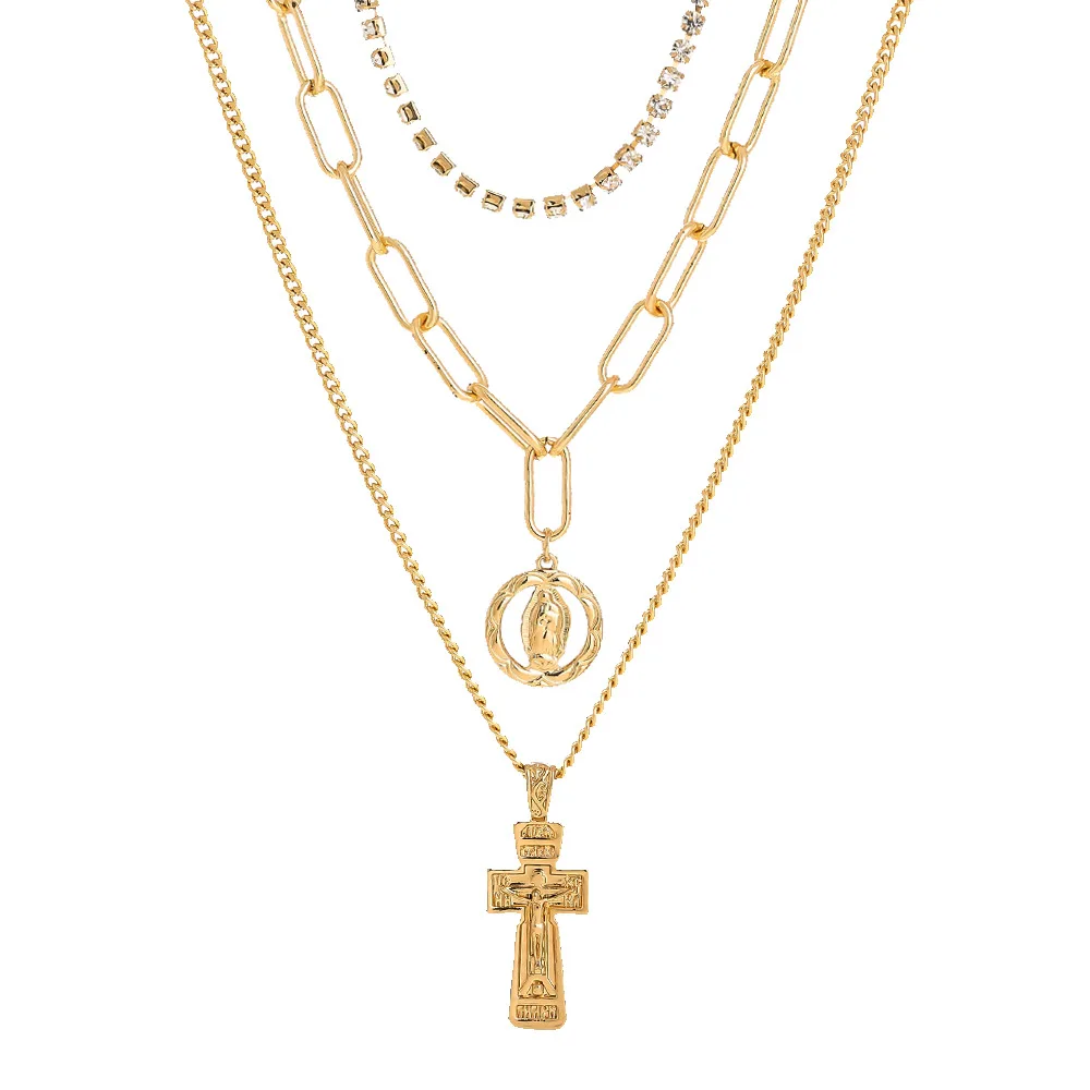 Wholesale European Style Popular Necklace Fashion Cross Jesus Pendant Multi-Layer With Promotion Twin Women
Wholesale European Style Popular Necklace Fashion Cross Jesus Pendant Multi-Layer With Promotion Twin Women