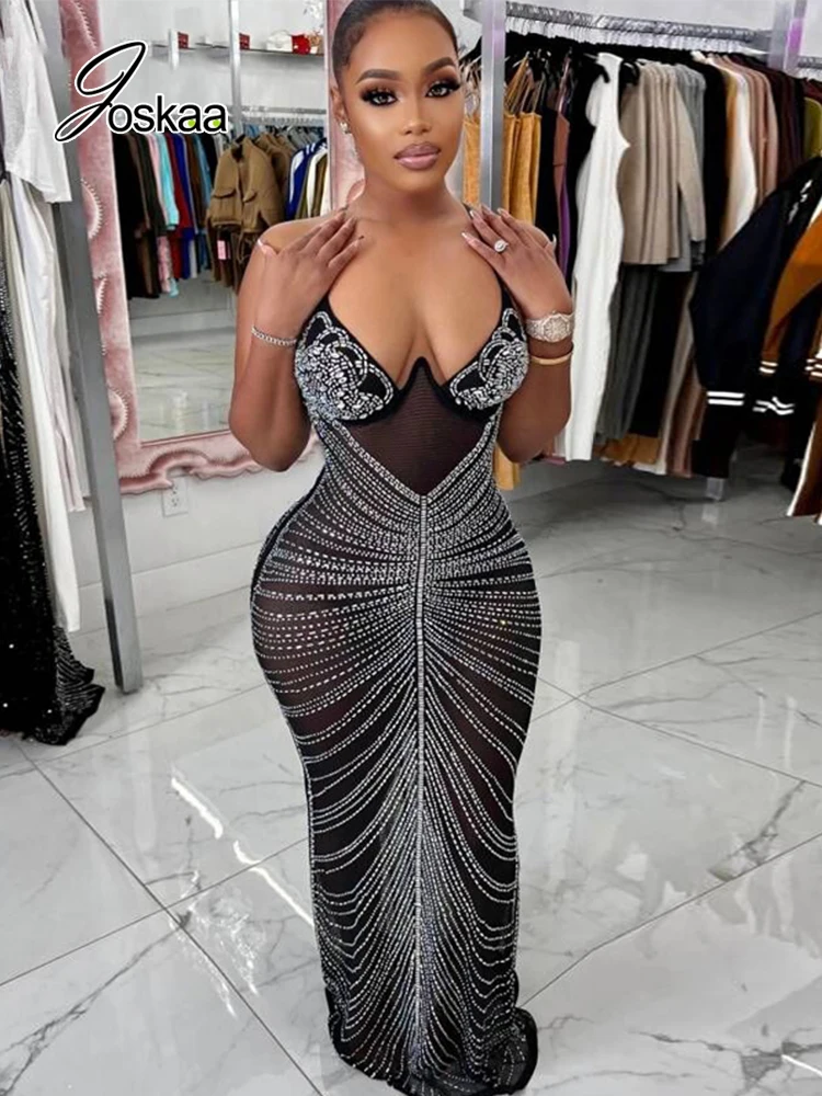 Joskaa Rhinestone Maxi Dress V Neck Sleeveless Bling Elegant Party Birhtday Outwear For Women Summer Strech Long Dress 2022 Sexy
Joskaa Rhinestone Maxi Dress V Neck Sleeveless Bling Elegant Party Birhtday Outwear For Women Summer Strech Long Dress 2022 Sexy