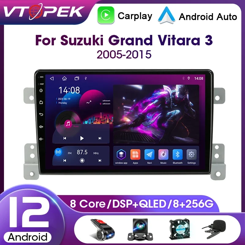 Vtopek 2Din 4G Android 11 For Suzuki Grand Vitara 3 2005-2015 Car Stereo Radio Multimedia Video Player Navigation GPS Head Unit
Vtopek 2Din 4G Android 11 For Suzuki Grand Vitara 3 2005-2015 Car Stereo Radio Multimedia Video Player Navigation GPS Head Unit