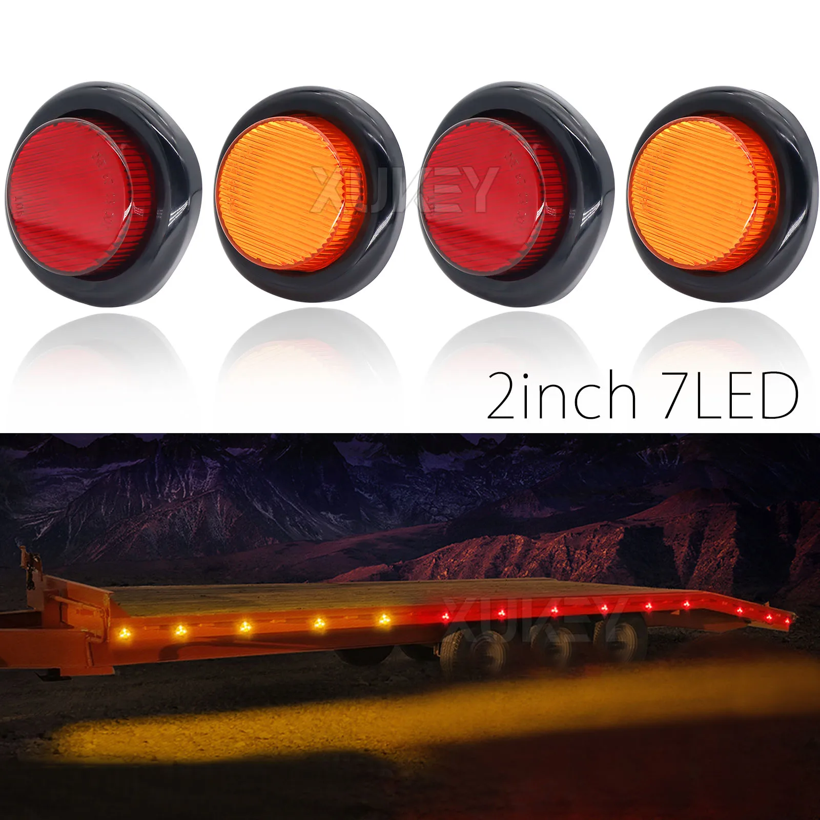4pcs 12V 2 inch Red Yellow 7LED Round Sealed Trailer Clearance Side Marker Position Light RV Caravan Truck Camper Pickup ATV UTV
4pcs 12V 2 inch Red Yellow 7LED Round Sealed Trailer Clearance Side Marker Position Light RV Caravan Truck Camper Pickup ATV UTV