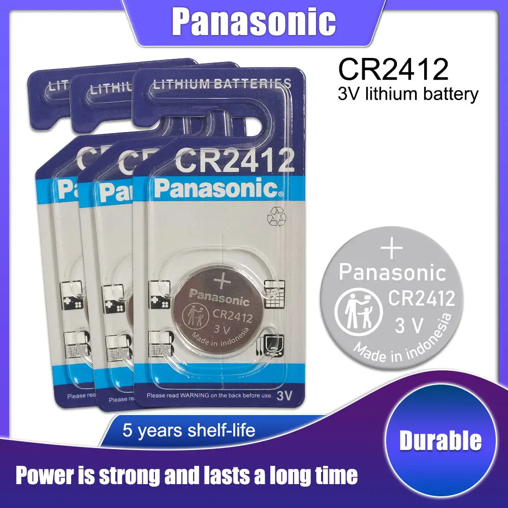Original Panasonic CR2412 CR 2412 3V Lithium Battery for Car Remote Control Electric Toys Scale Watch Calculator Coin Cell
Original Panasonic CR2412 CR 2412 3V Lithium Battery for Car Remote Control Electric Toys Scale Watch Calculator Coin Cell