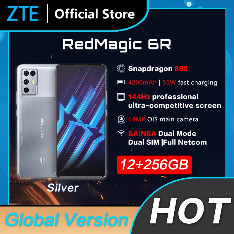 Смартфон REDMAGIC 6R 12 Гб ОЗУ 256 ПЗУ 6 67 дюйма 120 Гц AMOLED Восьмиядерный процессор Snapdragon 888
