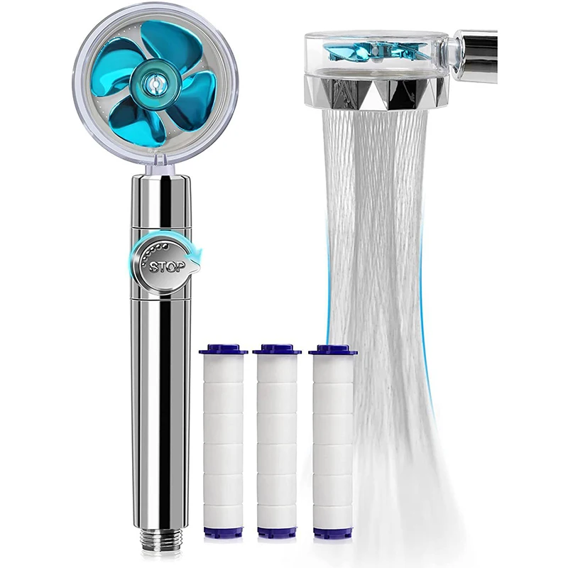 1 Pc 360 Propeller Spinning High Pressure Hydro Jet Shower Head Turbo Rotating Fan With Filter Handheld Bathroom Accessories
1 Pc 360 Propeller Spinning High Pressure Hydro Jet Shower Head Turbo Rotating Fan With Filter Handheld Bathroom Accessories