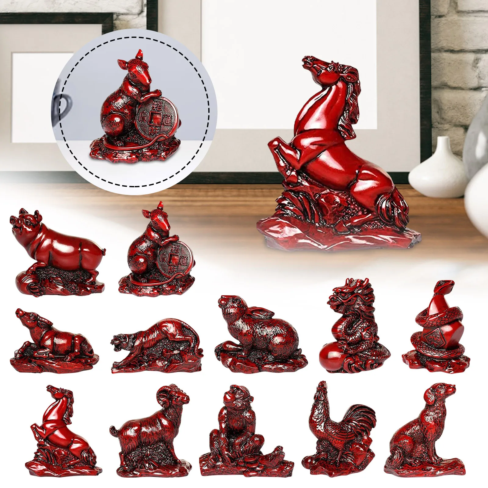 Chinese Zodiac Sculpture Resin Animal Statue Garden Feng Shui Wealth Desktop Statues 2022 Party Favor Decoration Desktop Statues
Chinese Zodiac Sculpture Resin Animal Statue Garden Feng Shui Wealth Desktop Statues 2022 Party Favor Decoration Desktop Statues