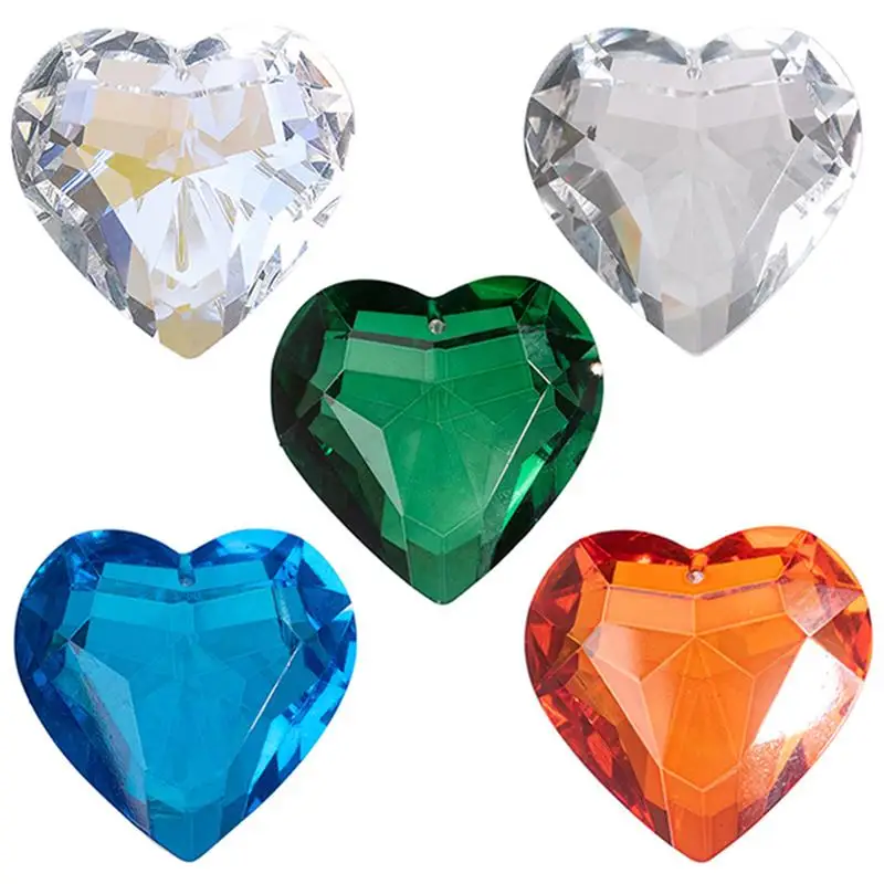5 шт., Кристальные подвесные украшения в форме сердца
5 шт., Кристальные подвесные украшения в форме сердца