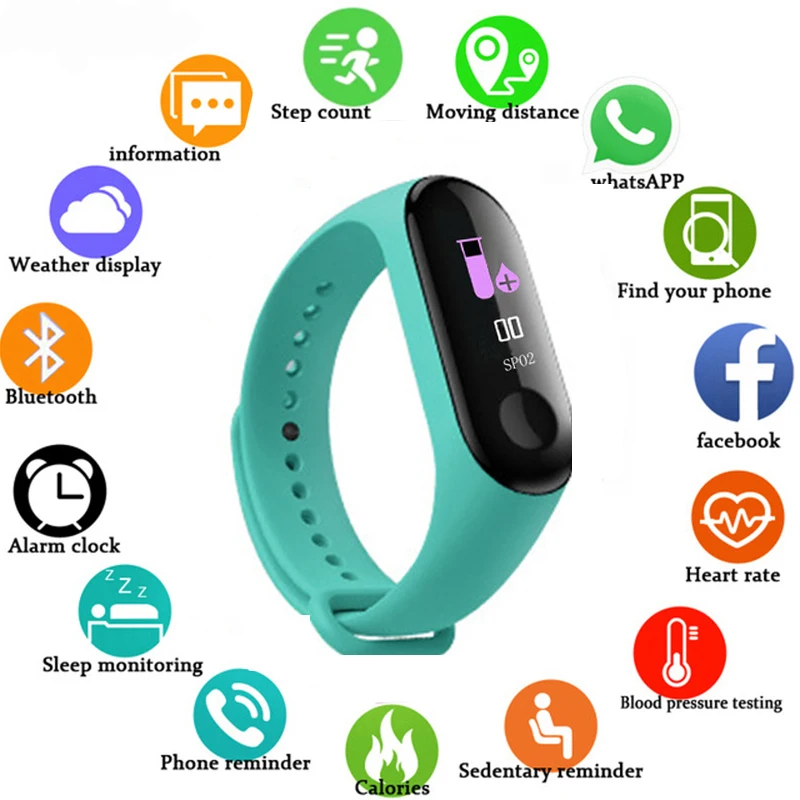 Smart Watches Color Screen Sport Fitnes Bracelet IP67 Waterproof Blood Pressure Activity Tracker Watch for Men Women M3
Smart Watches Color Screen Sport Fitnes Bracelet IP67 Waterproof Blood Pressure Activity Tracker Watch for Men Women M3