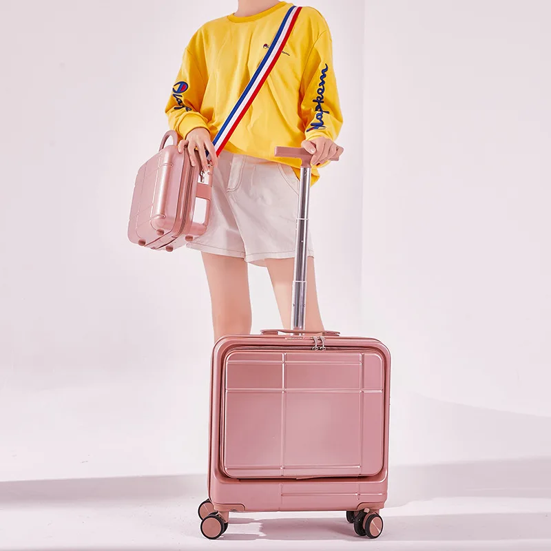 18inch carry ons Luggage set Women travel suitcase on wheels cabin trolley luggage bag with laotop bag innovative suitcase case
18inch carry ons Luggage set Women travel suitcase on wheels cabin trolley luggage bag with laotop bag innovative suitcase case